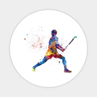 watercolor field hockey Magnet